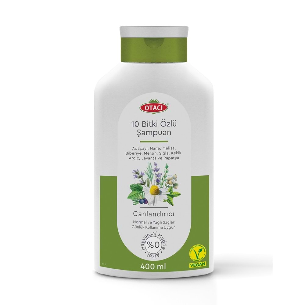 Otacı 10 Bitki Özlü Canlı Parlak Saçlar için Şampuan 400 mL