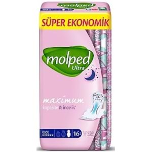 Molped Ultra Gece İkiz Paket Ped 16Lı