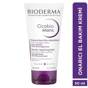 Bioderma Cicabio Hand Mains Çatlak Eller için Onarıcı, Yoğun Nemlendirici Krem 50 mL