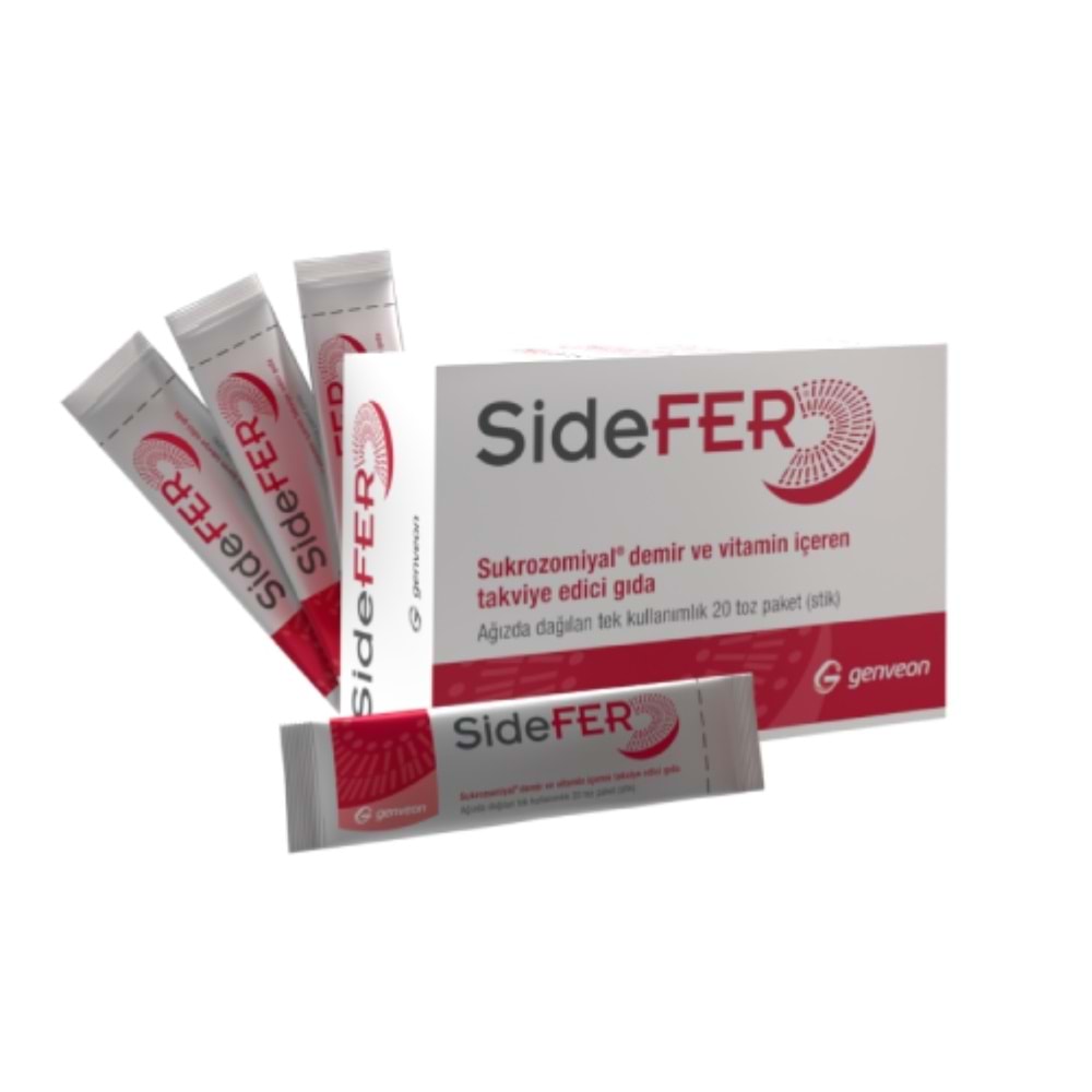 Sidefer Demir ve Vitamin İçeren Takviye Edici Gıda 20 Toz Paket