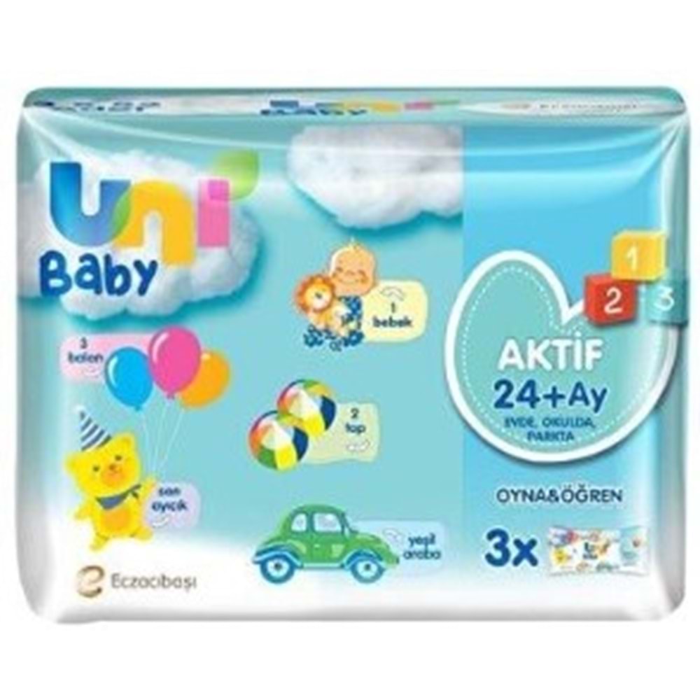 Uni Baby Islak Mendil Hassas Dokunuş 3x52Li Aktif 24+Ay