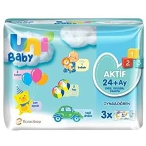 Uni Baby Islak Mendil Hassas Dokunuş 3x52Li Aktif 24+Ay