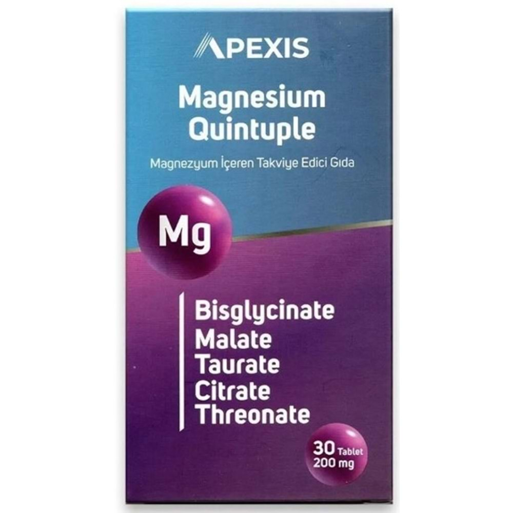 Apexıs Magnesıum Quıntuple 200mg 30 Tablet