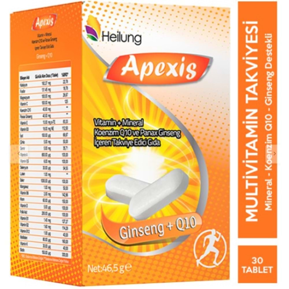 Apexıs Gınseng + Koenzım Q10 30 Tablet