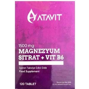 Atavıt Magnezyum Sıtrat+B6 120 Tablet Takvıye Edıcı Gıda