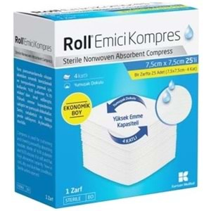 Roll Emıcı Kompres 7,5*7,5cm 25Lı