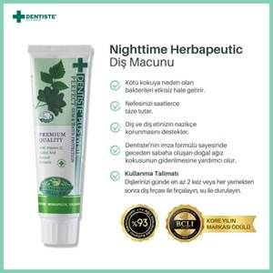Dentiste Nighttime Herbapeutic Ağız Kokusu Önleyici Diş Macunu 100ml