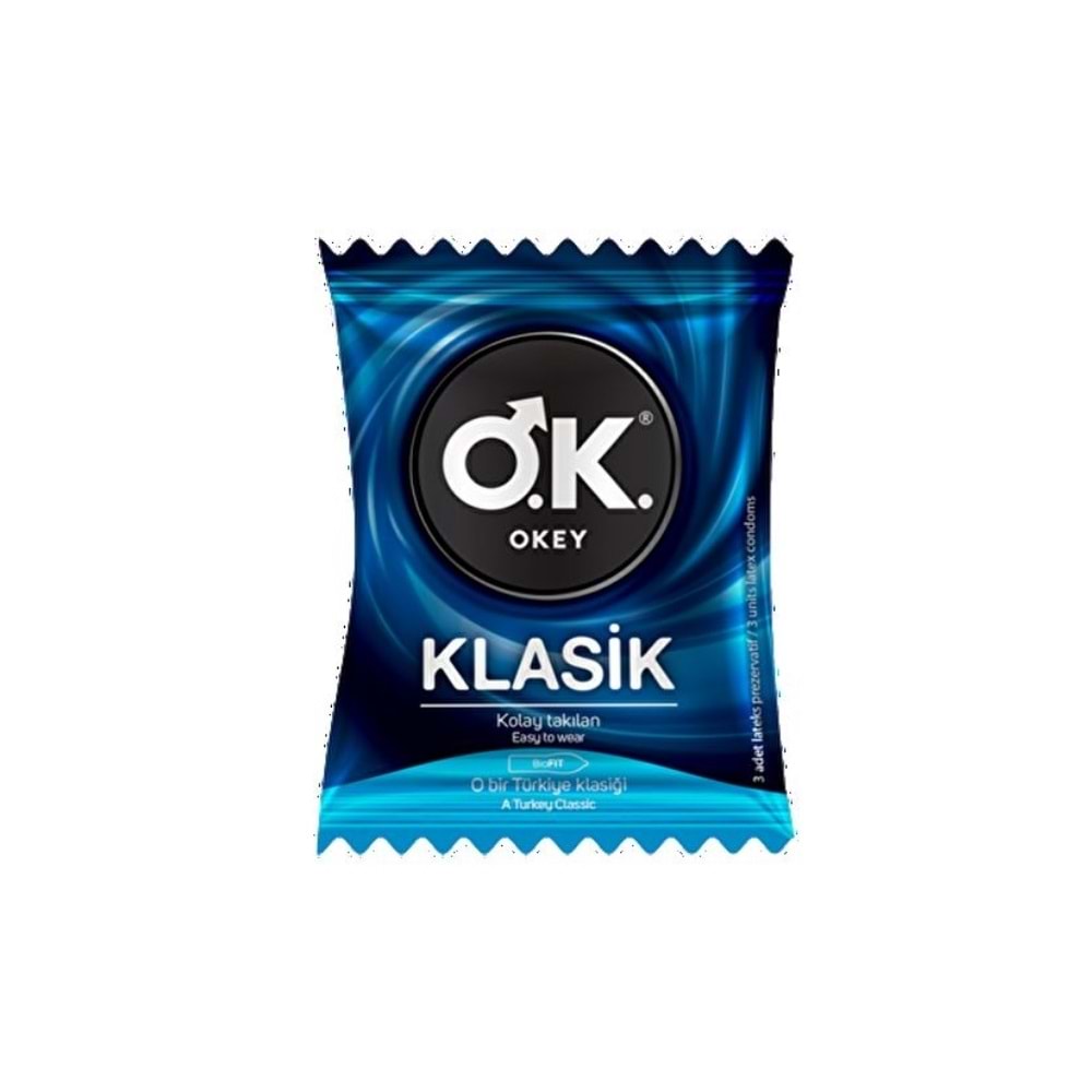 Okey Klasik 3lü Prezervatif Poşet