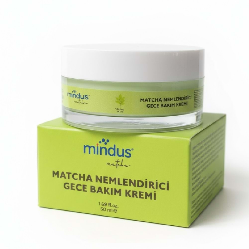 Mindus Matcha Nemlendirici Gece Bakım Kremi 50 mL