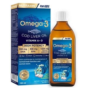Nutraxin Omega-3 Karışık Meyve Aromalı Şurup 150 mL (Tutti Frutti Cod Liver)