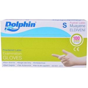 Dolphin Lateks Pudralı Eldiven Small 100Lü