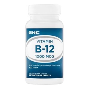 GNC B12 Vitamini İçeren 1000 MCG Takviye Edici Gıda 100 Tablet