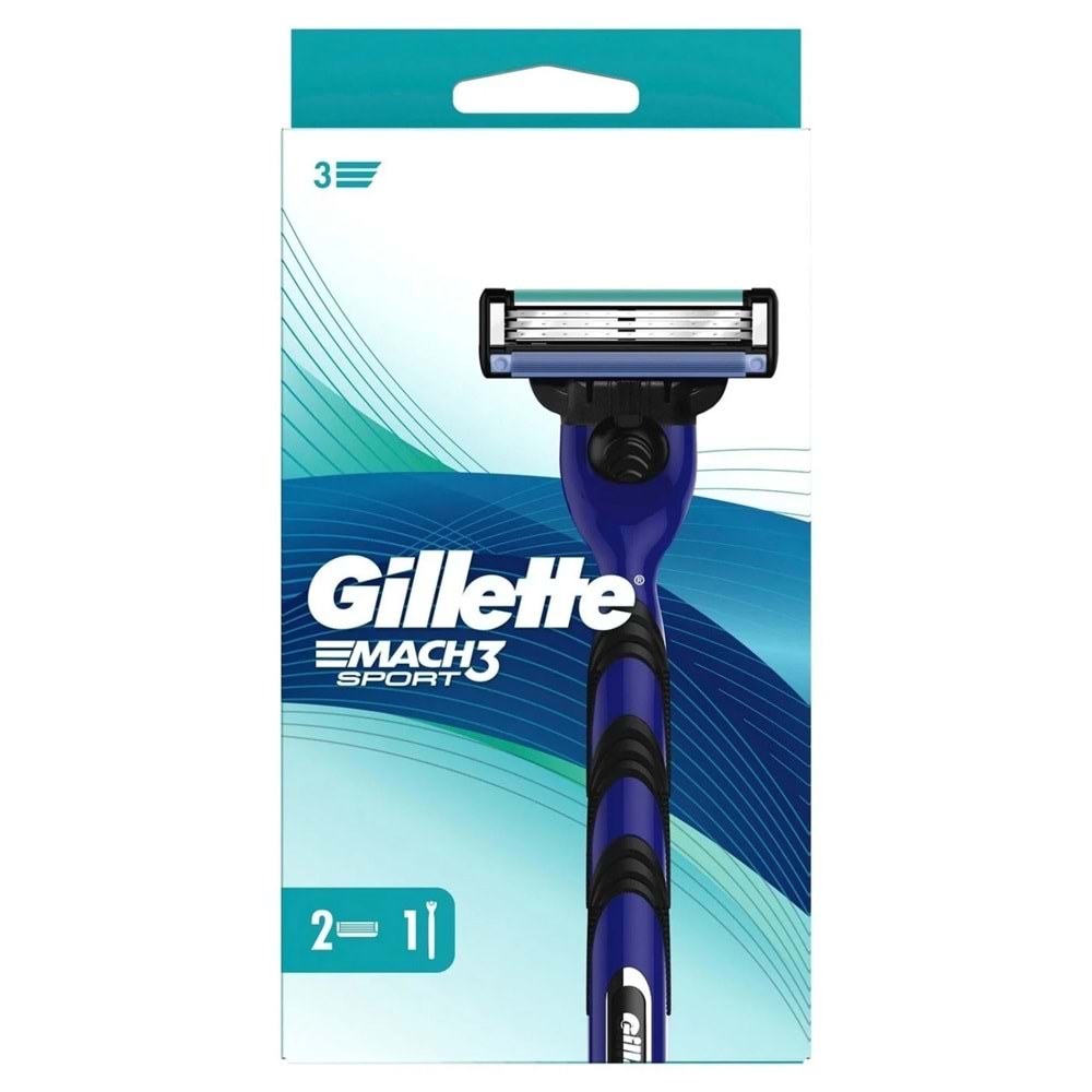 Gillette Mach3 Sport Tıraş Bıçağı + 2'li Yedek Başlık