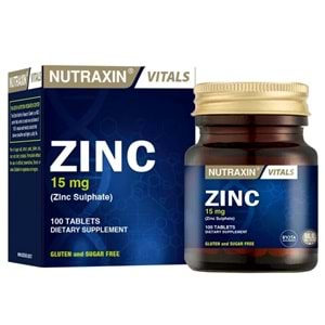 Nutraxin Zinc Sulphate Çinko Sülfat 15mg, 100 Tablet