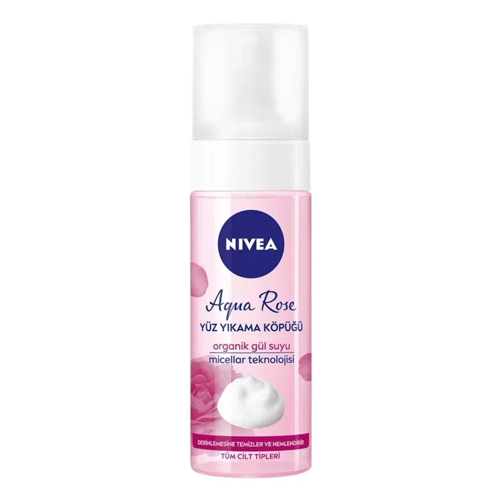 Nivea Aqua Rose Gül Suyu İçeren Yüz Yıkama Köpüğü 150 mL