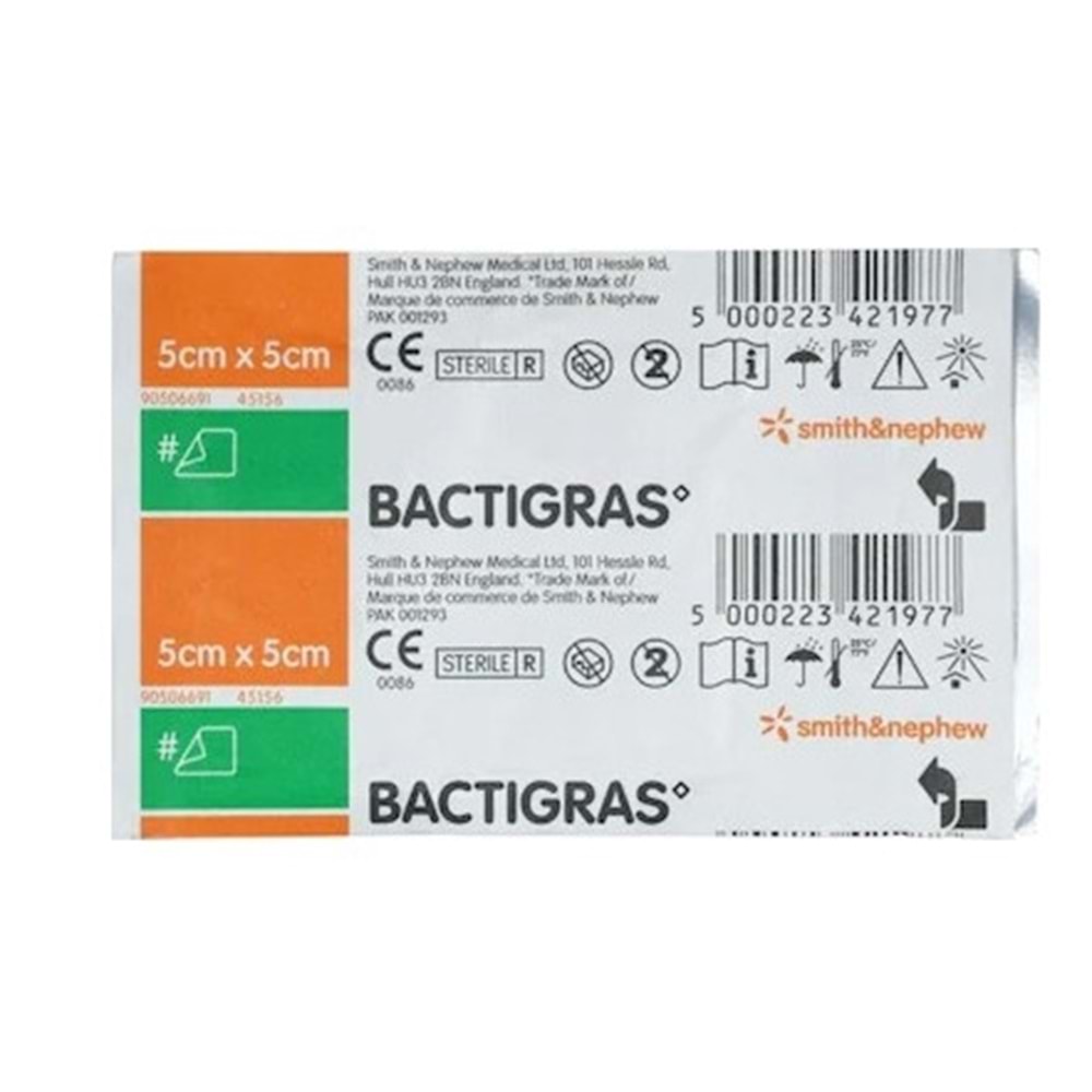 Bactigras Antiseptik Sargı Yara Bakım Örtüsü 5cm*5cm