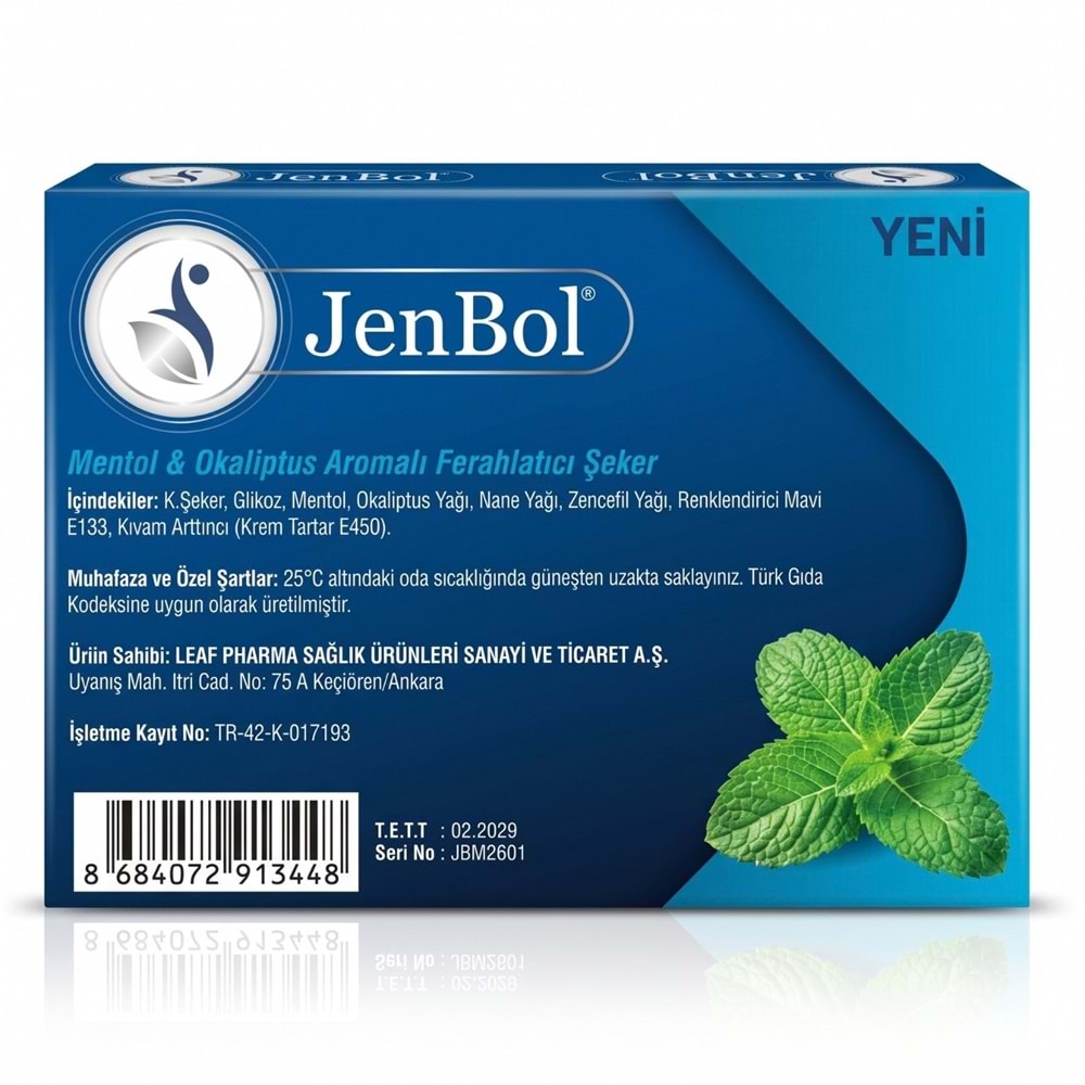 Jenbol Defence Pastil, Mentol + Okaliptüs 12li