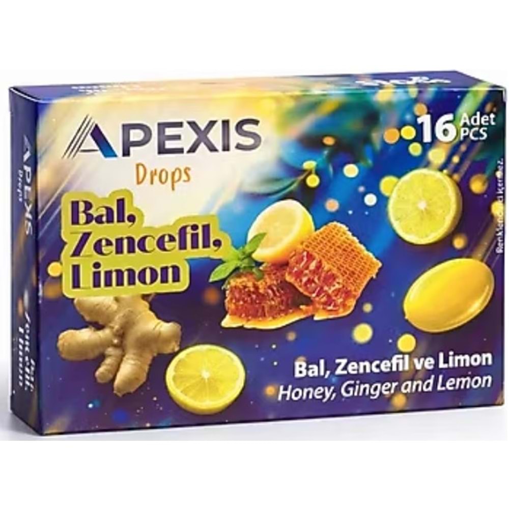 Apexis Bal Zencefil Limon Pastil (Natura) 16Lı